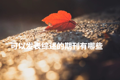  可以发表综述的期刊有哪些