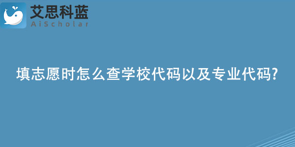 填志愿时怎么查学校代码以及专业代码?