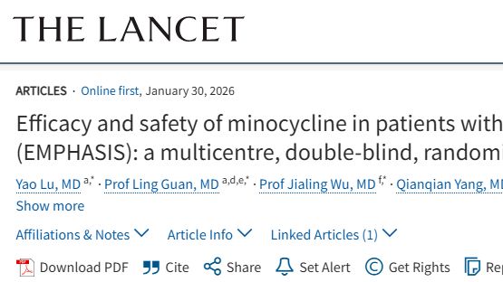 天坛医院重磅《柳叶刀》：三期临床证实，米诺环素可显著改善中风预后