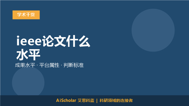 ieee论文什么水平