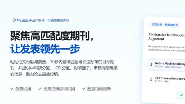 期刊匹配工具推荐