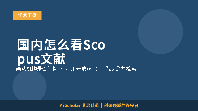 国内怎么看Scopus文献